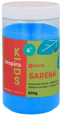 Image de Sable décoratif coloré, bleu néon, 600 g, pour travaux de loisirs créatifs