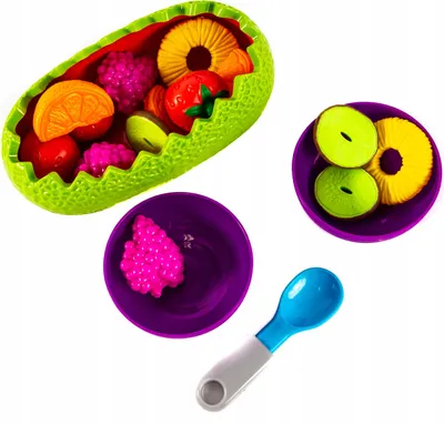 Produktbild von Obstsalat Spielset mit Geschirr - Buntes Küchenzubehör & Früchte für Kinderküche