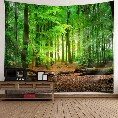 Zdjęcie produktu dla Dywan naturalny, motyw lasu, 300x256 cm