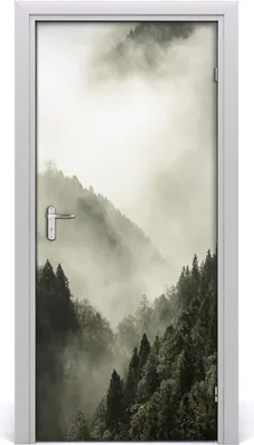 Produktbild von Tulup Türaufkleber 95x205 cm Dekorative Aufkleber Selbstklebend Wasserdichte Tapete Abnehmbar Schlafzimmer Wohnzimmer Wohnkultur - Nebel über Wald