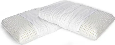 Produktbild von Talamo Italia 2er-Set Kissen für das Bett, 100% Italy, Abnehmbares Seifen-Kissen aus perforiertem Memory-Schaum, hypoallergen und atmungsaktiv, 70x40xh16 cm
