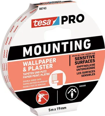 Obrázek produktu pro Páska tesa® Mounting PRO, montážna, na tapety a omietky, lepiaca, 19 mm, L-5 m