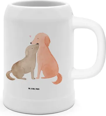 Produktbild von Mr. & Mrs. Panda Krug Hunde Liebe - Weiß - Geschenk, Herz, Steinbierkrug, Sprüche, Bier Seidel, Vertrauen, Humpen, Kuss, Hund, Tonkrug