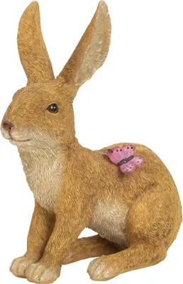 Produktbild von Hase Figur mit Schmetterling 29 cm Dekofigur