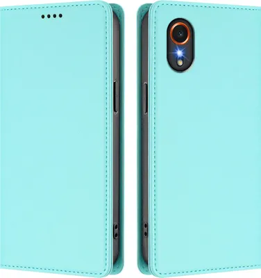 Obrázek produktu pro Kožené pouzdro pro Samsung Galaxy Xcover7, magnetické flipové pouzdro zPolyuretankůže se stojánkem Mátově zelená
