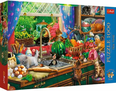 Zdjęcie produktu dla Trefl Premium Plus Quality 1000 el. Tea Time: Kociaki rozrabiaki, 1000 szt., Artystyczny