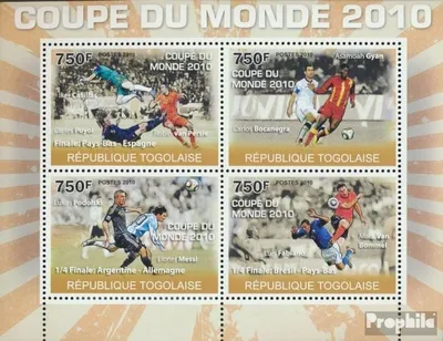 Produktbild von Briefmarken Togo 2010 Mi 3689-3692 Kleinbogen (kompl. Ausgabe) postfrisch Fußballweltmeisterschaft 2010