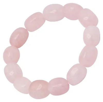 Produktbild von Armband aus echtem Rosenquarz Nuggets dehnbar rose Armschmuck Damen