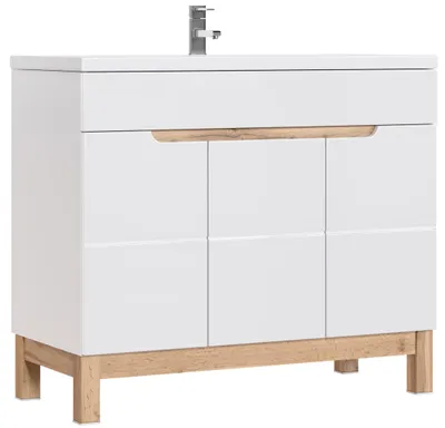 Produktbild von Waschtisch Badezimmer Schränke Waschtische Waschbecken Becken Unterschrank 100cm