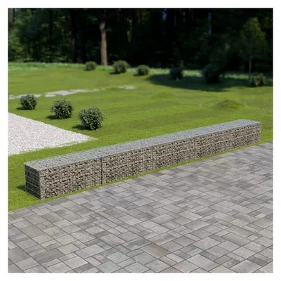 Produktbild von Gabionenwand mit Abdeckung, Pflanzkübel, Kräuterbeet, Hochbeet-Kit, Pflanztrog, Vertikalbeet, Pflanzgefäße, Pflanzencontainer, Verzinkter Stahl 600×50×50 cm