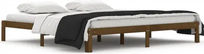 Produktbild von vidaXL Massivholzbett Honigbraun Kiefer 200x200 cm