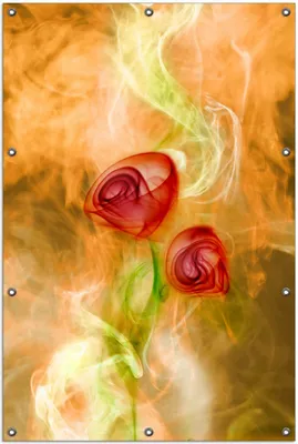 Produktbild von Wallario Outdoor-Poster für Garten oder Balkon, Motiv Abstrakte Rosen, in ca. 100 x 150 cm