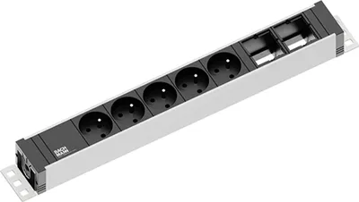 Productafbeelding van BACHMANN Universele stekkerdoos, 5x stopcontact, 2x USB-poort, 3,0 meter, CEE7/7