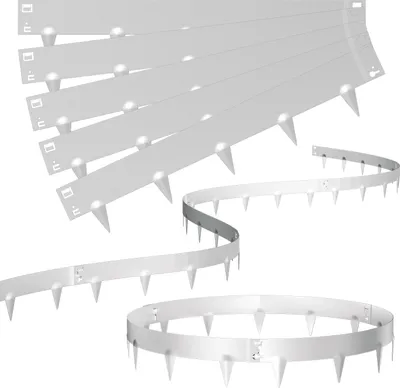 Produktbild von Clanmacy Rasenkante Schnecken Abwehr Verzinkt Blumenzaun Trennrand Gartenumrandung Stahl 100x18cm 50m Silber