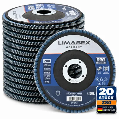 Produktbild von Fächerscheiben 125 mm Metall Stahl Edelstahl Z80 Lamellenscheiben INOX 20 Stück PRO Series