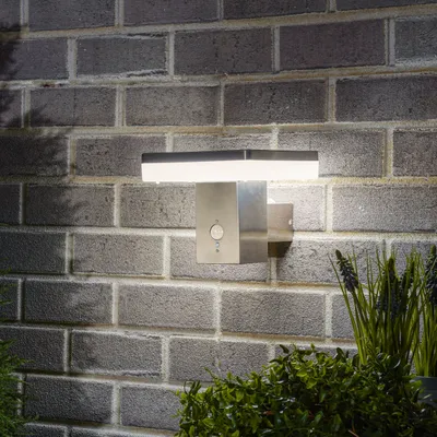 Produktbild von esotec Solar PIR-Wandleuchte Balou CCT aus Edelstahl wetterfest outdoor 102933