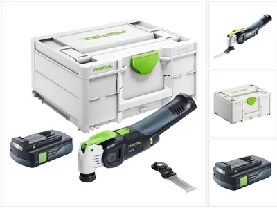 Obrázek produktu pro Festool VECTURO OSC 18 E-Basic akumulátorový oscilátor 18 V Starlock Max Brushless + 1x akumulátor 3,0 Ah + Systainer - bez nabíječky