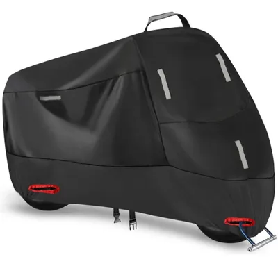 Image de Housse de moto imperméable pour extérieur - XL - 230 x 95 x 125 cm - Noir - Protection contre la pluie, la poussière et les intempéries
