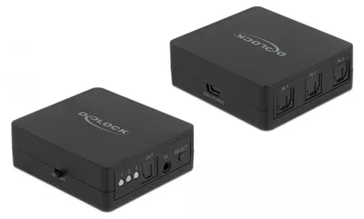 Obrázek produktu pro DELOCK S/PDIF TOSLINK Switch 3 In 1 Out mit IR-Fernbedienung