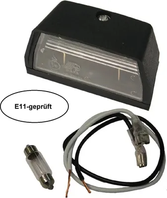 Produktbild von Nummernschildbeleuchtung LED E11 KFZ - 12V Schwarz inkl. Sofitte Glühbirne Kennzeichenbeleuchtung Kennzeichen