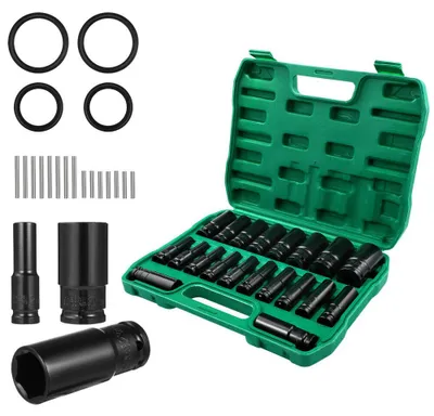 Obrázek produktu pro 20dílná sada metrických nástrčných klíčů s hlubokým ložem 1/2" (8–32 mm) pro opravy v garáži