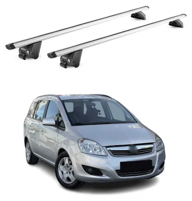 Zdjęcie produktu dla Bagażnik dachowy Podstawowy bagażnik dachowy do Opel Zafira B 2008-2011 FL 100 kg Aluminium Srebrny 2 części ABE, Obraz wygenerowany przez AI