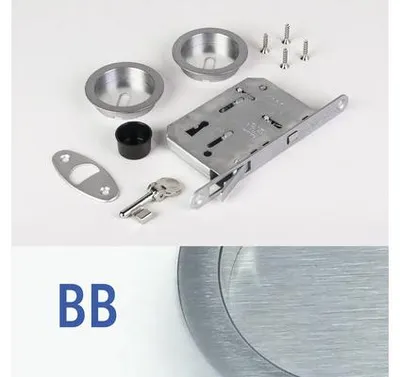 Produktbild von ECLISSE Set Griffmuschel Chrom matt inkl. Zirkelriegelschloss Buntbart