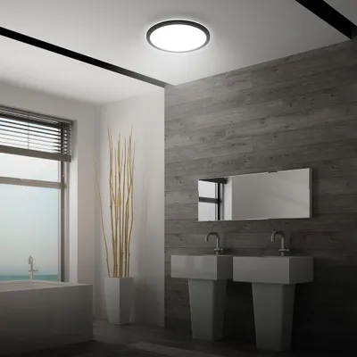 Produktbild von LED Deckenleuchte Backlight, Sensor, Schwarz, 18 Watt, 2400lm, 4000K – Briloner