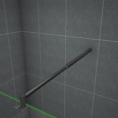 Produktbild von AICA walk in dusche 140X200cm Milchglas Duschwand 10mm NANO ESG-Glas mit Schwarz einstellbar 70-120cm Stabilisator Duschabtrennung Duschtrennwand Duschkabine
