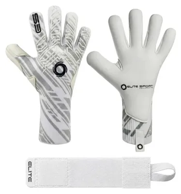 Zdjęcie produktu dla Rękawice bramkarskie Elite Sport T1w, dzianina, białe, rozmiar 9