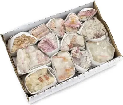 Immagine prodotto di Tormalina rosa grezza in una scatola - ±600-800 g