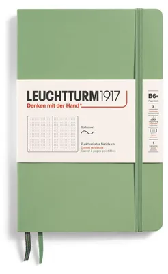 Produktbild von LEUCHTTURM1917 363934 Notizbuch Paperback (B6+), Softcover, 123 nummerierte Seiten, Salbei, Dotted – graugrün