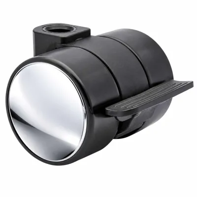Produktbild von WAGNER Design Möbelrolle / Lenkrolle - Durchmesser Ø 38 mm, Feststeller, schwarz mit Kappe chrom, Tragkraft 50 kg - 01010201