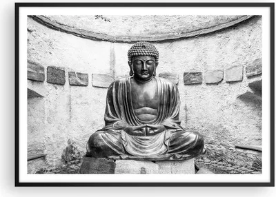 Produktbild von Gerahmtes Poster - Schwarzer Rahmen - Japanisch Buddha Statue - 100x70 cm - Wand Bild - Wanddeko - Wandbilder - Wandposter - Bilderrahmen - Bilder - Kunstdruck - Wandbild - P2BAA100x70-4329
