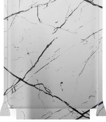A close-up view of a white marble-patterned phone skin.