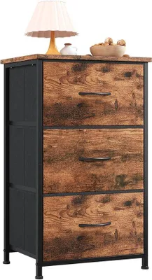 Productafbeelding van Nachtkastje met 3 Lades | Dressoir en Bijzettafel voor Slaapkamer en Woonkamer