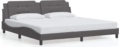 Image de vidaXL Cadre de lit sans matelas "Zadar" gris 200x200 cm similicuir