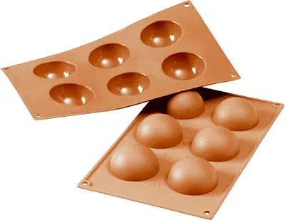 Produktbild von Silikomart Muffinbackform Halbkugel 6er Ø6cm H 3cm Silikon, terracotta