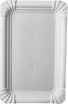 Produktbild von 500 Teller, Pappe eckig 13 cm x 20 cm weiss