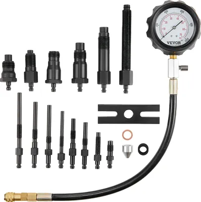 Obrázek produktu pro Tlakoměr VEVOR Tlakoměr s manometrem 0-1000 PSI a 0-70 barů včetně 4x adaptérů