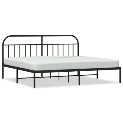 Produktbild von Bettgestell mit Kopfteil Metall Schwarz 193x203 cm