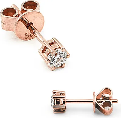Produktbild von 585er Rotgold Diamanten Ohrstecker 6er Krappe - 0,30 ct.