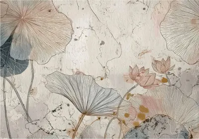 Produktbild von Fototapete Blumen Beton Abstrakt - 400x280 cm - Vliestapete Wohnzimmer Schlafzimmer - Vlies Fototapete Beige - 15920VX8