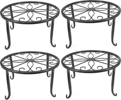 Produktbild von Metallischer Pflanzenständer - Set von 4 - Schwarz - Eisen