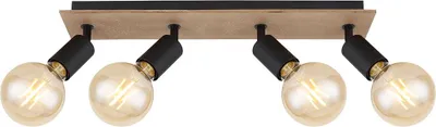 Produktbild von Spotstrahler, beweglich, Holz, schwarz matt, braun, L 49 cm