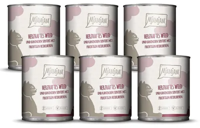 Image de Chats - Nourriture humide MJAMJAM Cat Adult gibier & lapin, 800 g