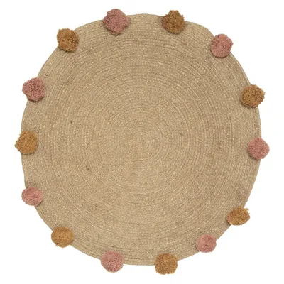 Obrázek produktu pro Dětský jutový koberec Pompoms 78 cm