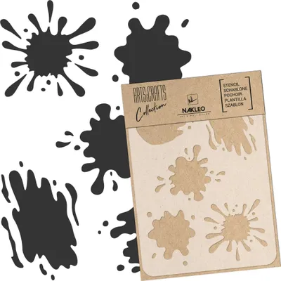 Produktbild von Malschablone für Handwerk A3 30x42cm, Fleck Klecks Spritzer Muster, Wiederverwendbare Kunststoff DIY & Scrapbooking Zeichenschablone
