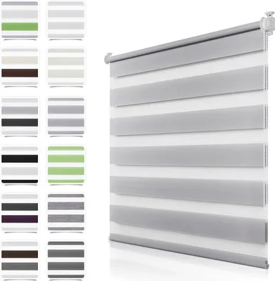 Produktbild von Doppelrollo 45x150 cm Duo Rollo Klemmfix ohne Bohren Grau