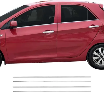Obrázok produktu pre Okenné lišty pre Kia Picanto hatchback 2011-2017 nerezová oceľ 4ks